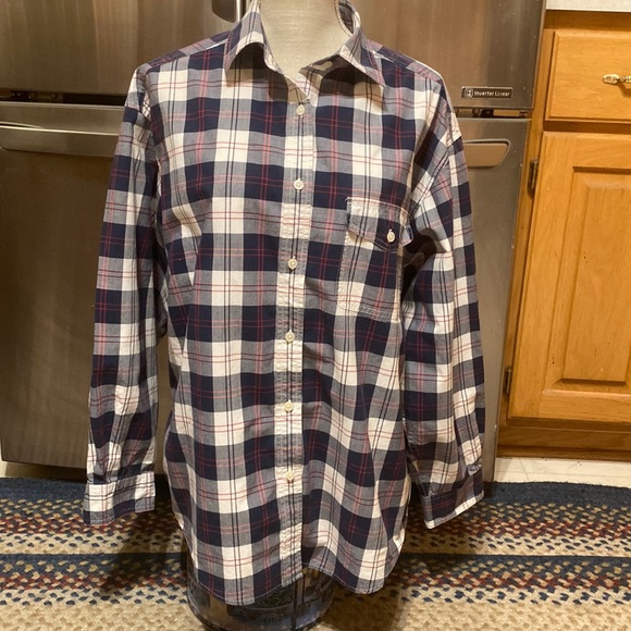 Womens Eddie Bauer Red/White/Blue Check L/S Button Down💙Like New!💯%cotton XL🔥 - Picture 2 of 10
